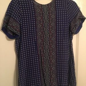 Madewell blue patterned blouse